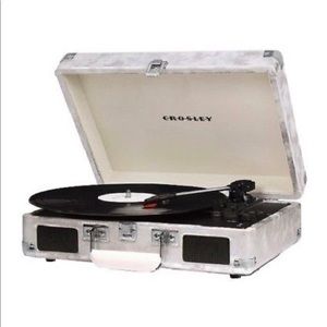 Record player rose gold metallic
